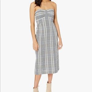 Free People Plaid Strapless Dress XS